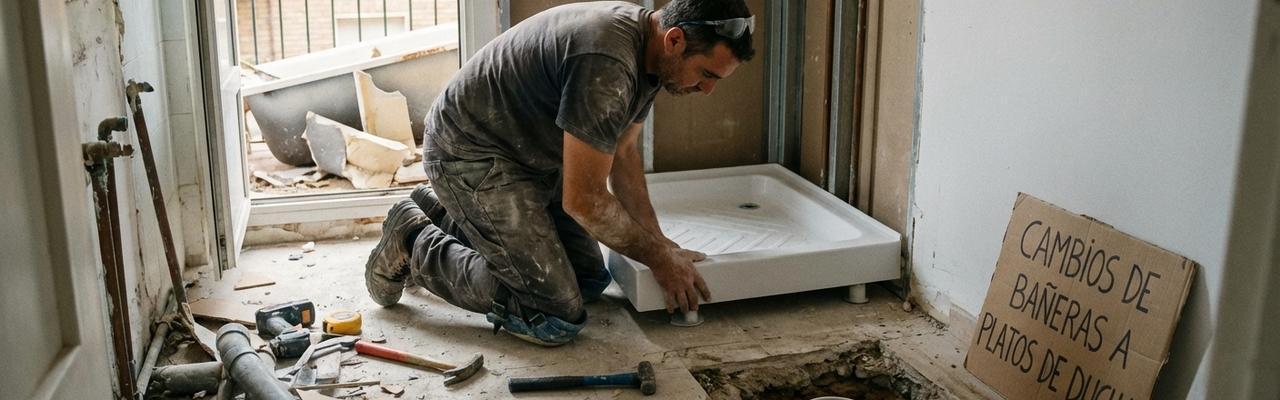 Cambios de bañeras a platos de ducha en Hernani