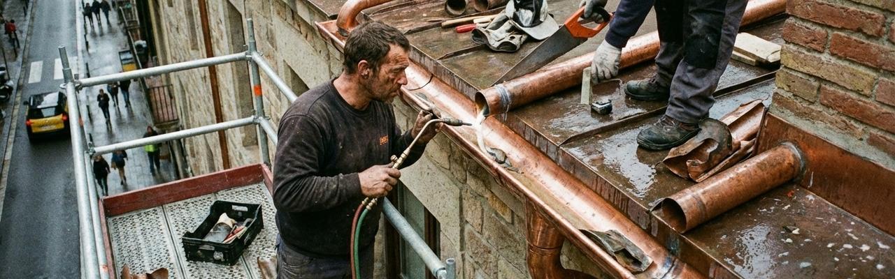 Montaje y reparación de bajantes y canalones en Hernani